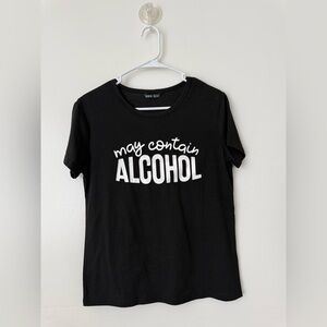 SHEIN Black Short Sleeve Tee with White Text